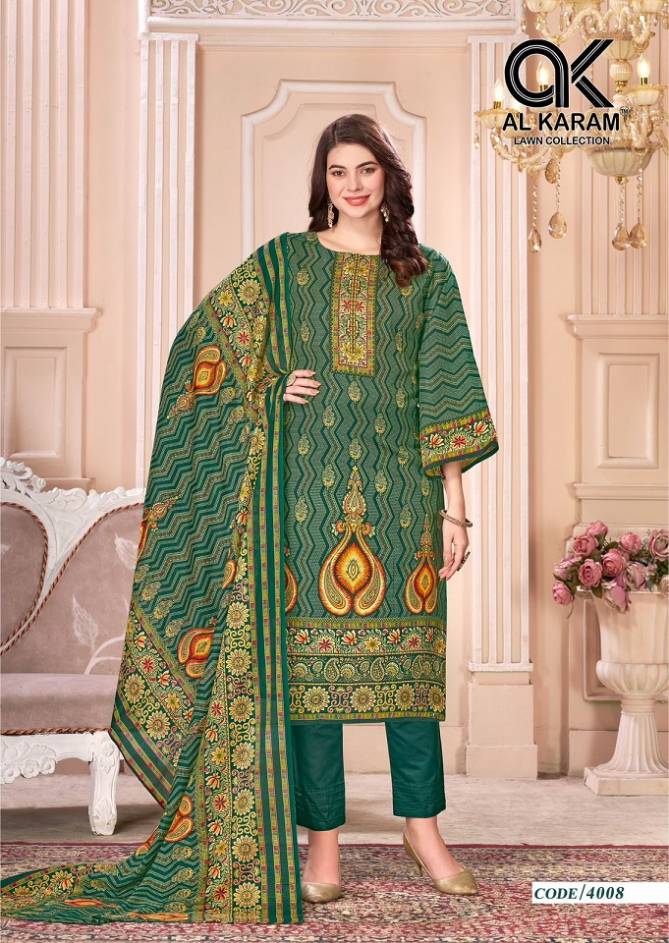 Mahjabeen Vol 4 By Al Karam Pakistani Digital Printed Cotton Dress Material Wholesale Online
